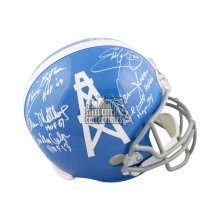 Houston Oilers Greats Autographed Blue Full-Size Football Helmet - BAS COA (10 Autos)