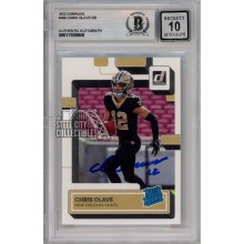 Chris Olave 2022 Panini Donruss Rated Rookie Autograph Card #309 BAS 10