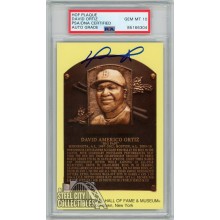 David Ortiz Autographed Hall of Fame Plaque Postcard - PSA/DNA 10