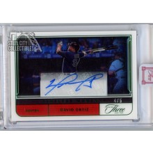 David Ortiz 2022 Panini Three & Two Moments Green Autograph Card #TMA-DO 4/5