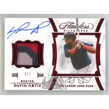 David Ortiz 2020 Panini Flawless Milestones Autograph Patch Card #FM-DO 3/7