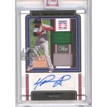 David Ortiz 2022 Panini Three & Two Black Autograph Jersey Card #HOFS-DO 06/10