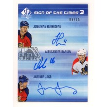 Huberdeau/Barkov/Jagr 2015-16 Upper Deck SP Authentic Autograph Card ST3HBJ 6/15
