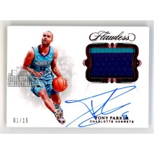 Tony Parker 2018-19 Panini Flawless Autograph Patch Card #SP-TPK 01/15