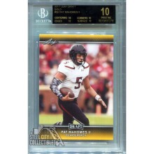 Patrick Mahomes 2017 Leaf Draft #56 Gold Rookie - BGS 10 Pristine Black Label