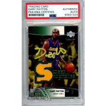 Gary Payton 2003-04 UD Sweet Shot Autograph Jersey Card #SW-GP PSA/DNA (Yellow)