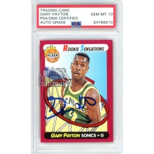Gary Payton 1990-91 Fleer Rookie Sensations Autograph Card #9 PSA/DNA 10