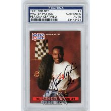Walter Payton 1991 Pro Set Autographed Auto Card #1 - PSA/DNA