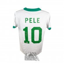 Pele Autographed New York Cosmos Soccer Jersey - BAS COA