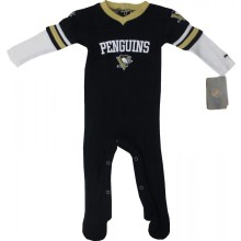 Pittsburgh Penguins Reebok NHL Baby Black Sleeper Bodysuit