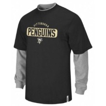 Pittsburgh Penguins Reebok NHL Splitter Black/Gray Layered Thermal Shirt