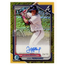 Jose Perdomo 2024 1st Bowman Chrome Gold Shimmer Autograph Card #CPA-JP 26/50