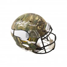 Adrian Peterson All Day Autographed Vikings Camo Authentic Full-Size Football Helmet - BAS COA