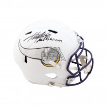 Adrian Peterson All Day Autographed Vikings Flat White Full-Size Football Helmet - BAS COA
