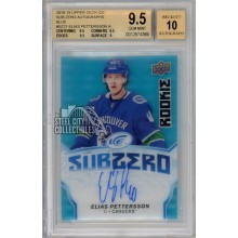 Elias Pettersson 2018-19 Upper Deck Ice Subzero Autograph Rookie Card BGS 9.5 Gem Mint