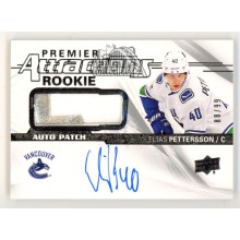 Elias Pettersson 2018-19 Upper Deck Premier Autograph Rookie Patch Card 88/99