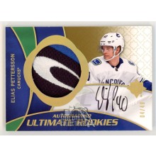 Elias Pettersson 2018-19 Upper Deck Ultimate Collection Autograph Rookie Patch Card 04/49