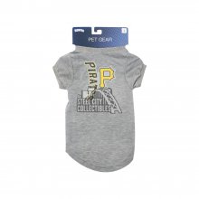 Pittsburgh Pirates Gray Pet Gear Dog T-Shirt - Large