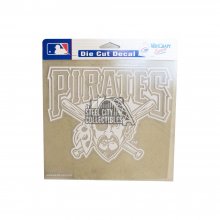 Pittsburgh Pirates White Jolly Roger Die Cut Decal 8x8