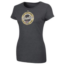 Pittsburgh Pirates Majestic MLB Women's Retroized Gray T-Shirt