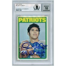 Jim Plunkett 1972 Topps Football Autograph Auto Rookie Card #65 - Super Bowl MVP - BAS 10
