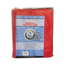 Collect Save Protect 9 Pocket Topload Holder Deluxe Zip Portfolio Album - Red