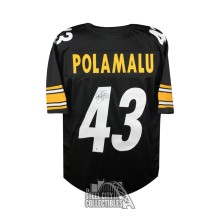 Troy Polamalu Autographed Pittsburgh Custom Black Football Jersey - BAS