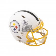 Troy Polamalu Autographed Steelers Flat White Authentic Full-Size Helmet - BAS COA