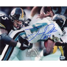 Joey Porter Autographed Pittsburgh Steelers 8x10 Photo - BAS COA (vs Jaguars)