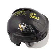 Samuel Poulin 21st Overall Autographed Penguins Black Mini Hockey Helmet - BAS COA