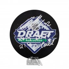 Samuel Poulin 2019 Draft 21st Overall Autographed 2019 Draft Hockey Puck - BAS COA
