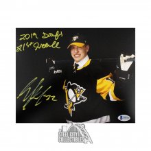 Samuel Poulin 2019 Draft 21st Overall Autographed Pittsburgh Penguins 8x10 Photo - BAS COA