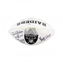 Plunkett Allen Biletnikoff Autographed Raiders Super Bowl MVPs Football - BAS LOA
