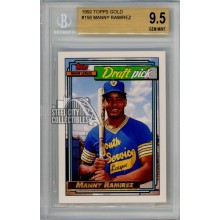 Manny Ramirez 1992 Topps Gold Rookie Card #156 BGS 9.5 Gem Mint