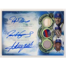 Palmeiro/Rodriguez/Beltre 2019 Topps Triple Threads Autograph Patch Card 2/3