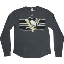 Pittsburgh Penguins NHL Reebok Retro Sport Gray Thermal Shirt