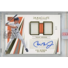 Cal Ripken Jr 2021 Panini Immaculate Dual Jersey Card #TH-CR 3/7
