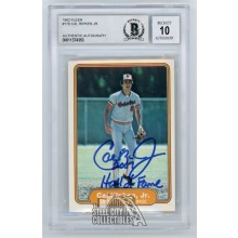 Cal Ripken Jr 2007 Hall Of Fame 1982 Fleer Autograph Card #176 - BAS 10