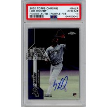 Luis Robert 20020 Topps Chrome Purple Autograph Rookie Card #RA-LR 38/250 PSA 10