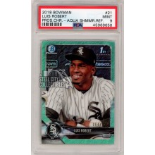 Luis Robert 2018 Bowman Chrome Aqua Shimmer Rookie Card 064/125 #21 PSA 9 Mint