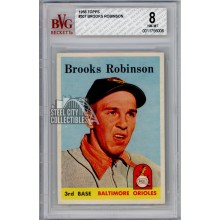 Brooks Robinson 1958 Topps Baseball Card #307 BVG 8 Near Mint-Mint