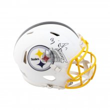 Ben Roethlisberger Autographed Steelers Flat White Authentic Full-Size Football Helmet - Fanatics