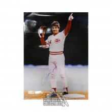 Pete Rose Autographed Cincinnati Reds 30x40 Poster - BAS COA