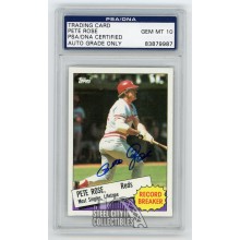 Pete Rose 1985 Topps Autographed Card #6 - PSA/DNA Gem MT 10