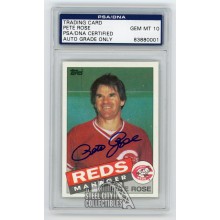 Pete Rose 1985 Topps Autographed Card #547 - PSA/DNA Gem MT 10
