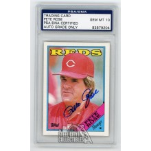 Pete Rose 1988 Topps Autographed Card #475 - PSA/DNA Gem MT 10