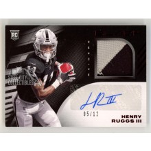 Henry Ruggs 2020 Panini Black Autograph Rookie Patch Card #RSM-HRU 05/12
