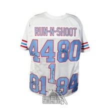 Houston Run-N-Shoot Autographed Custom White Football Jersey - BAS LOA