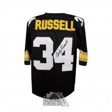 Andy Russell Autographed Steelers Black Mitchell & Ness Football Jersey JSA COA