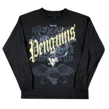 Pittsburgh Penguins Reebok NHL Youth Rebel Crest Black Long Sleeve T-Shirt